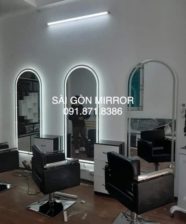 Gương đèn led treo tường Salon cắt tóc tại TPHCM
