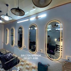 Gương soi treo tường tiệm Salon cắt tóc TPHCM có đèn led